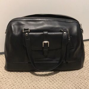 Coach black leather satchel bag